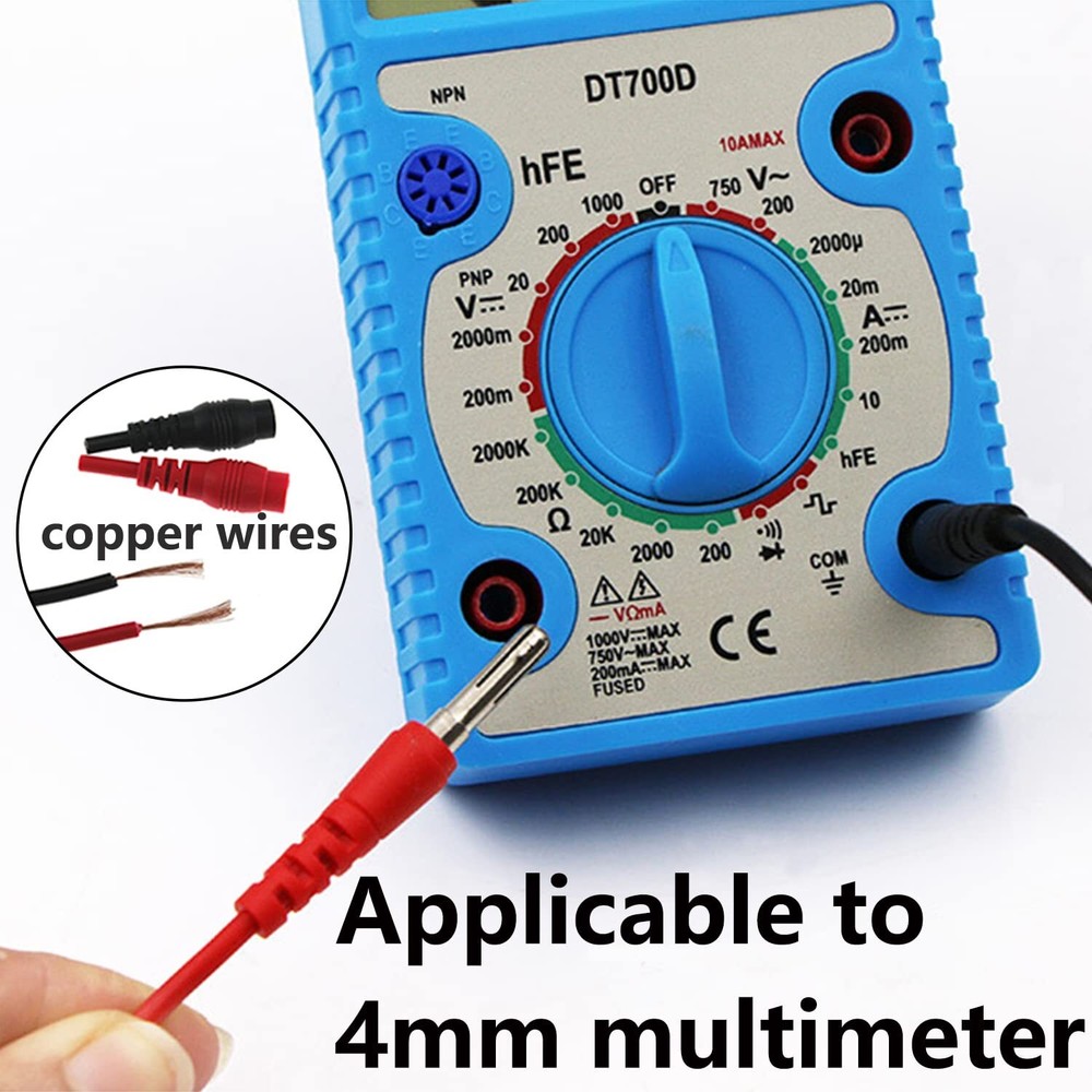16-in-1 Multimeter Test Leads Kit, Replaceable Silicone Jumper Wires with Electr