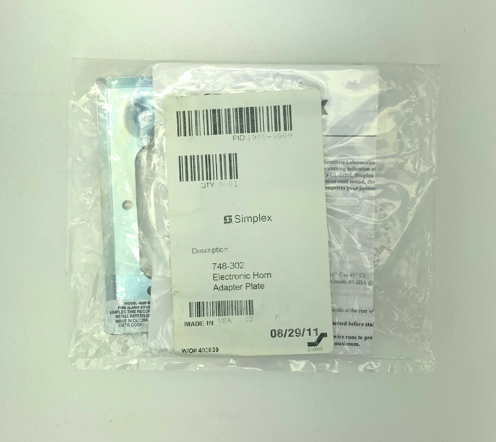 SIMPLEX 4905-9909 AUDIBLE ADAPTOR PLATE