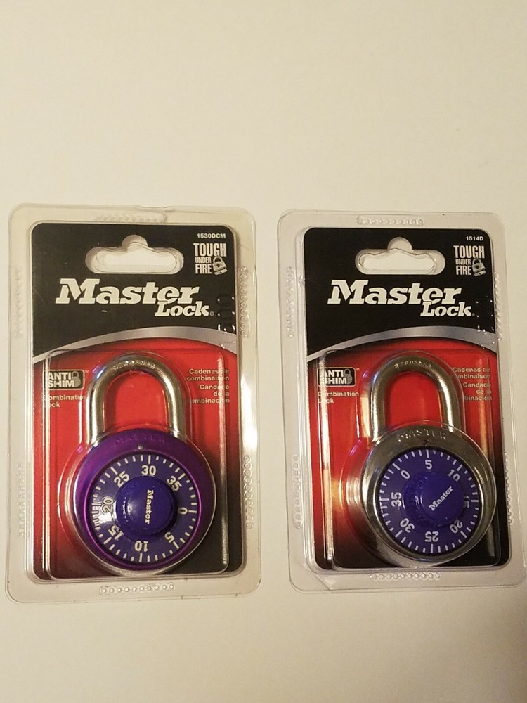 (2) Master lock combination padlocks 1530 DCM and 1514D