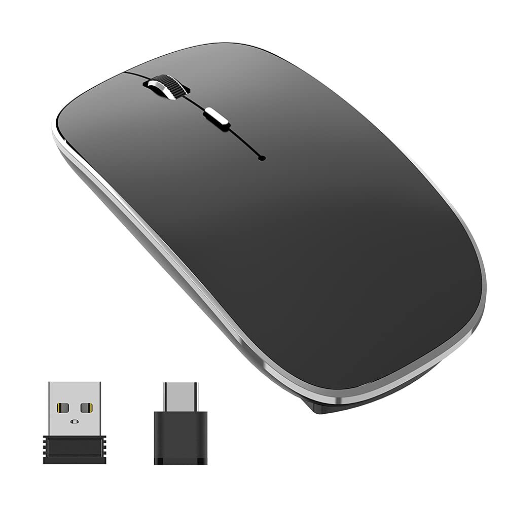 Wireless Mouse Chargeable Portable Silent Wireless Mouse USB and -C Dual Mode...