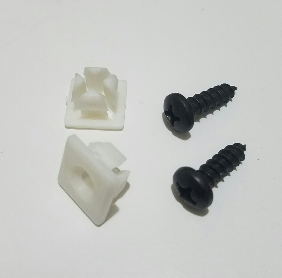 2 BLACK License Plate Replacement Nylon Inserts with STAINLESS SCREWS Universal