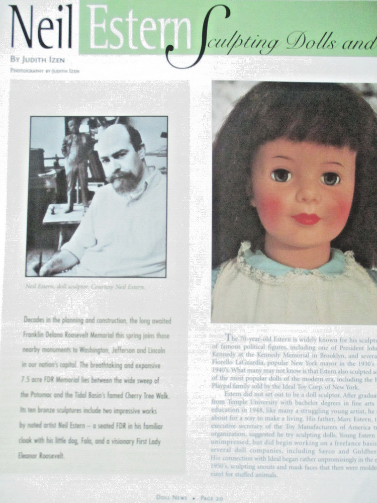 5p Neil Estern Sculpting Doll History Article / Izen