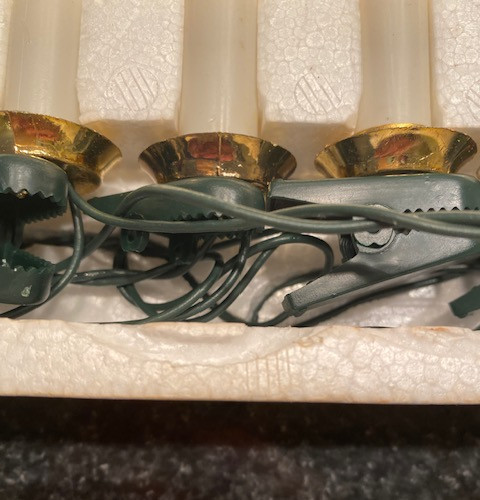2 Boxes ~ Vintage Christmas Tree Lights Candle Clip On 10 Light String