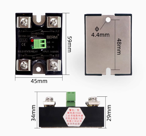 Single Phase Solid State Relay SSR BERM-DK10DA DK25DA DK40DA DC Control AC