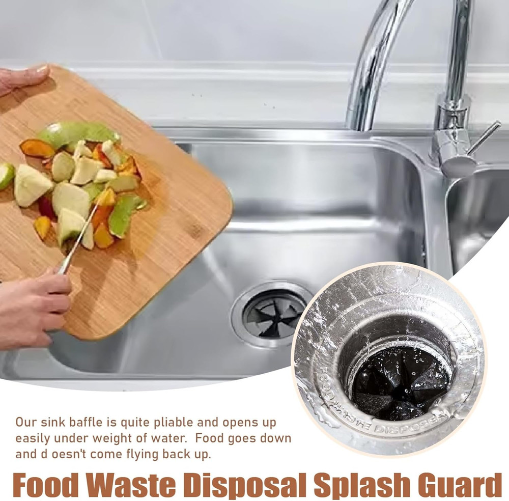 Garbage Disposal Rubber Insert, Garbage Disposal Splash Guard 3.15" Quiet Black