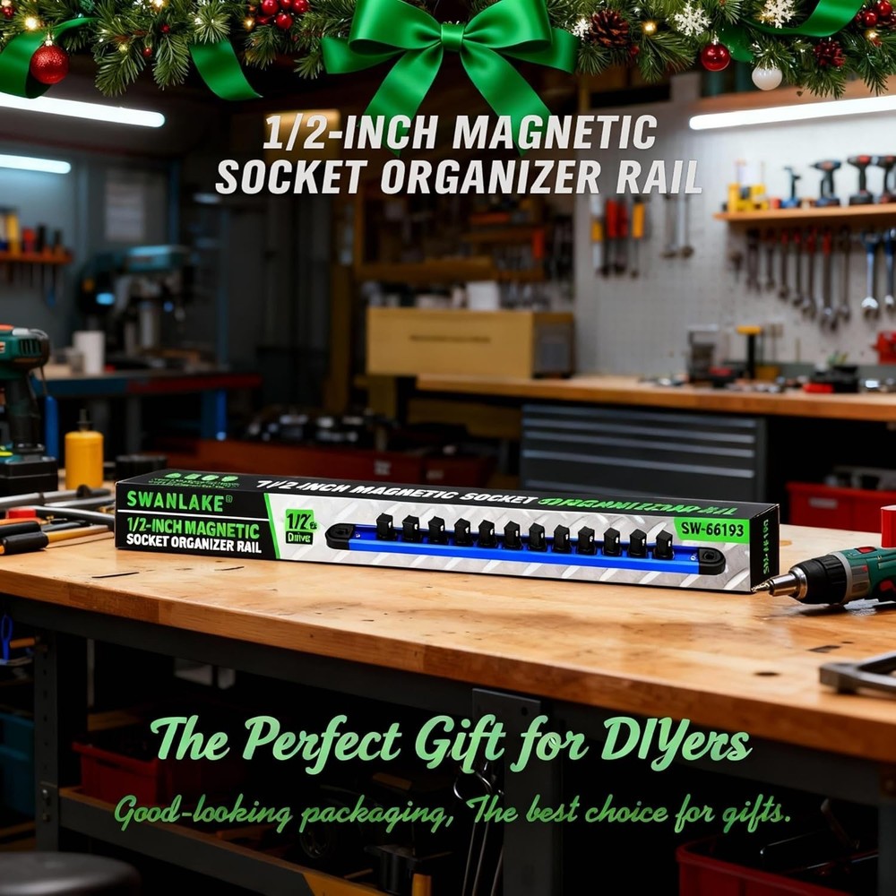 Aluminum 1/2-Inch Socket Organizer Rail - Smart Tool Storage Solution