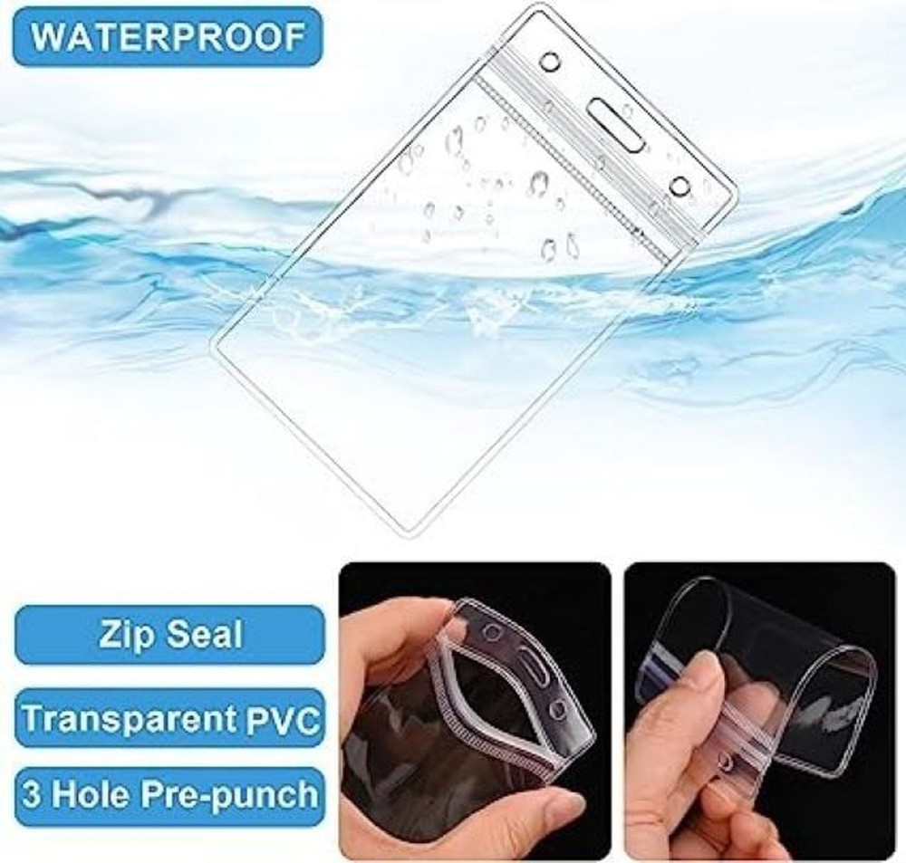 10 Clear Waterproof Luggage Tags/Badge Holders