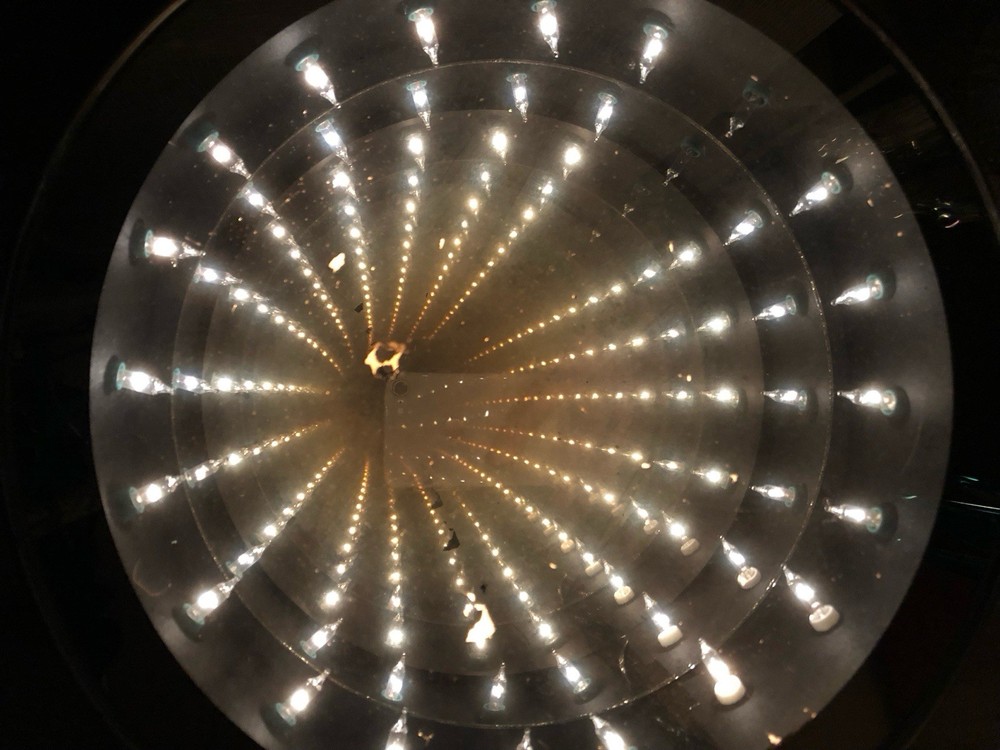 Vintage Mid Century Round Chrome Infinity Mirror Light