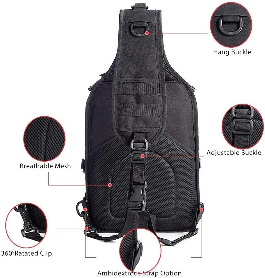 Tactical Sling Bag Pack with FREE Patch