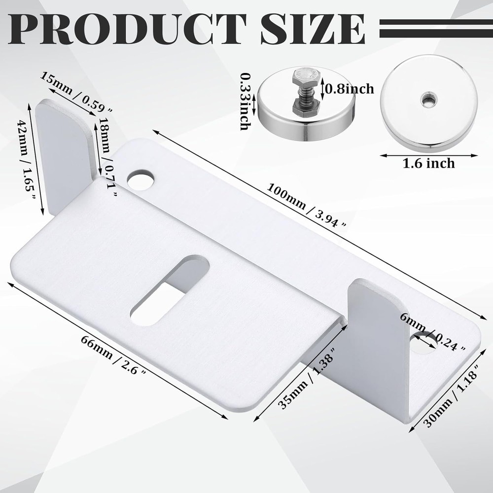 Pack 1200 Lbs No Drill Magnetic Solar Panel Mount Bracket Solar Panel 4 Silver