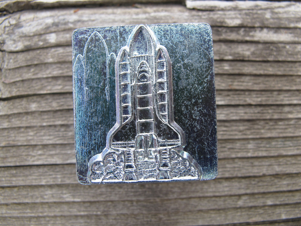 Space Shuttle 1" Leather Stamp Tool Outer Space NASA