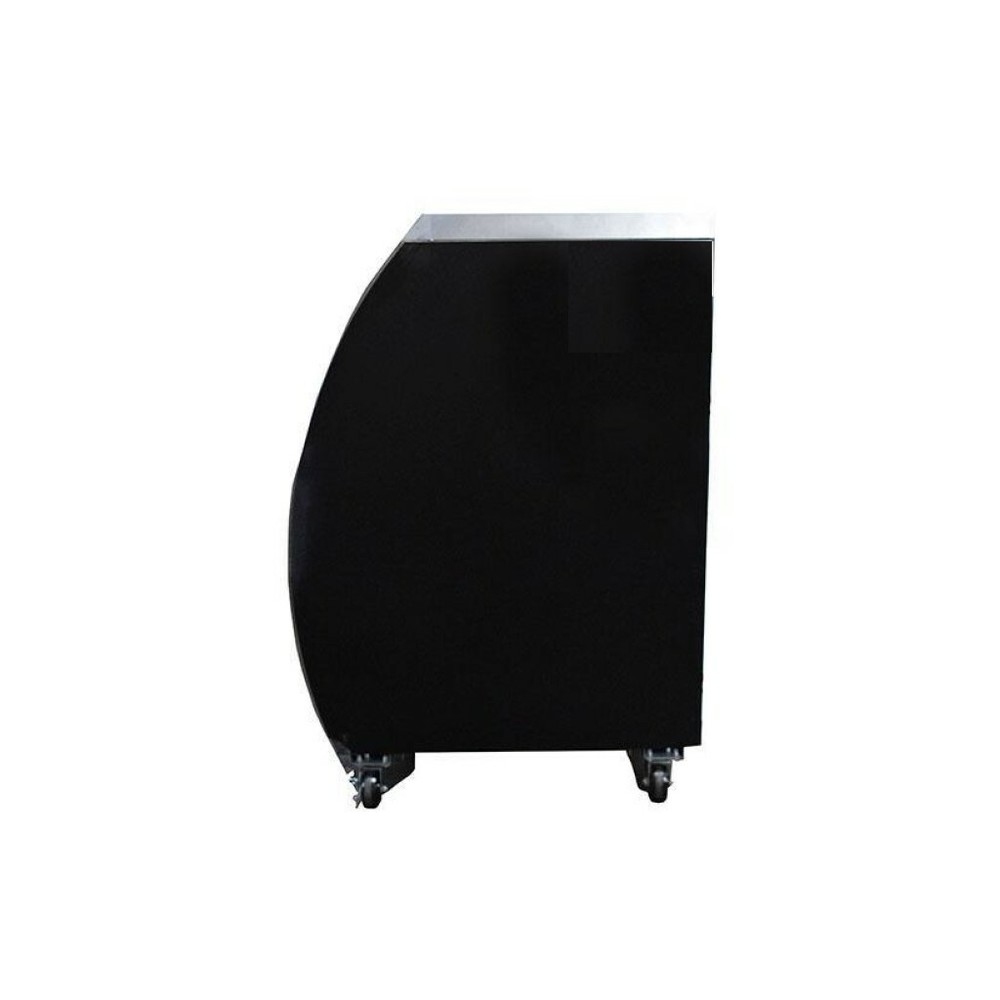 PEAKCOLD Small 48" Curved Glass Refrigerated Deli Display Case - Black