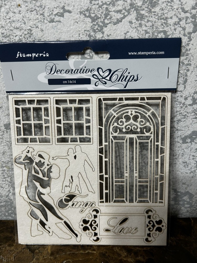 Stamperia Decorative chips light chipboard