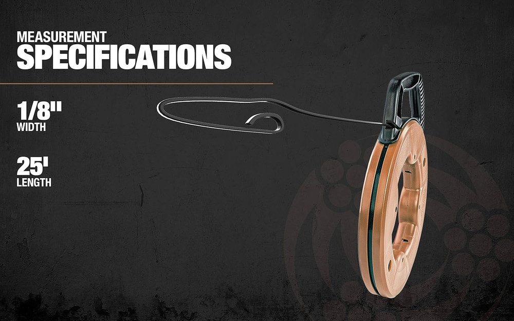 Fish Tape Tool - Durable 1/8-Inch Tempered Spring Steel for Efficient Wire Pulli