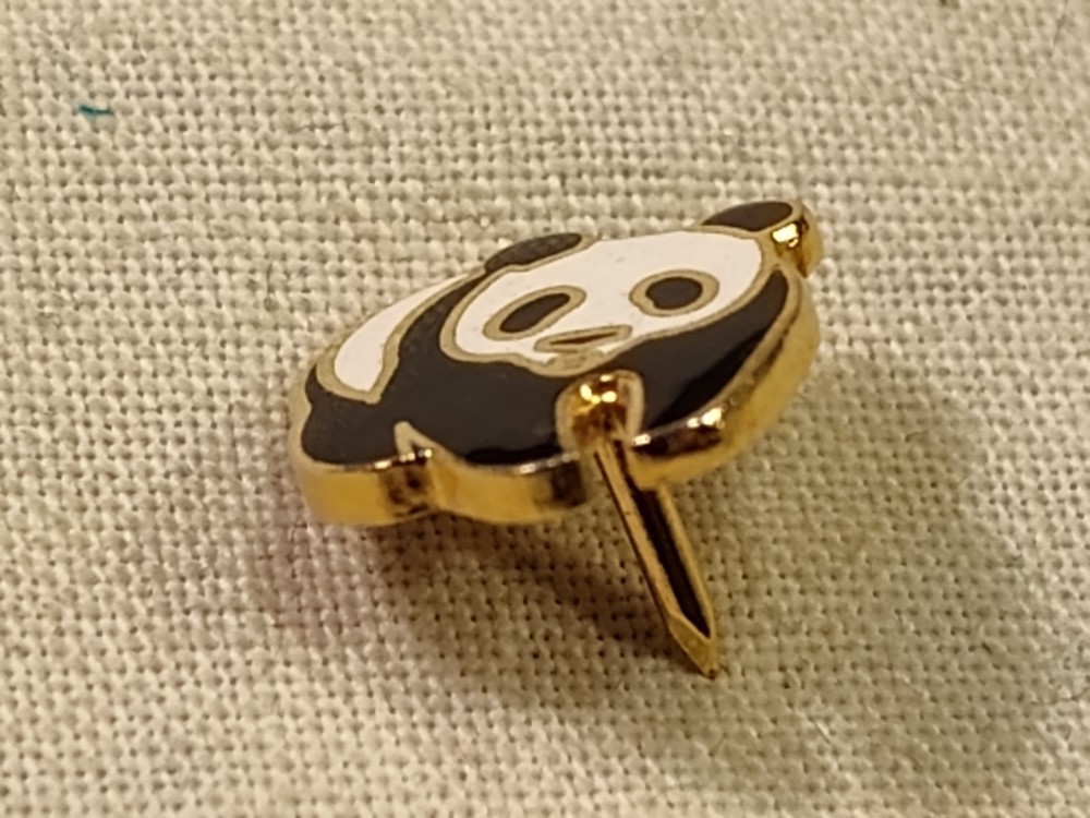 Vintage Panda Bear Enamel Lapel Pin