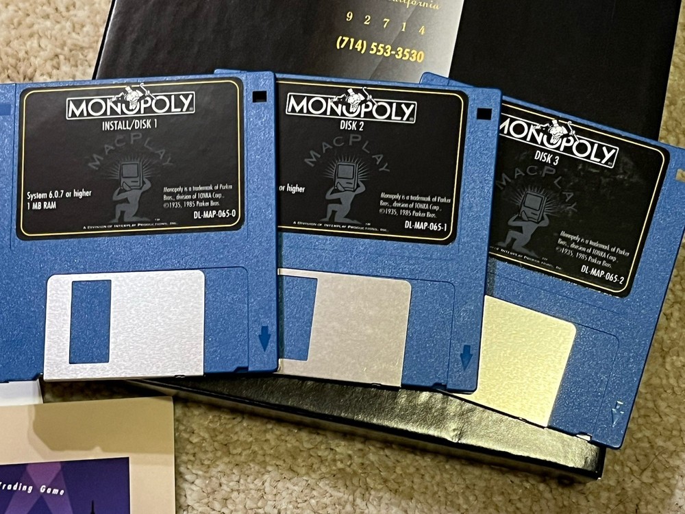 Monopoly (MacPlay, Computer Game Version) COMPLETE Macintosh Software Game