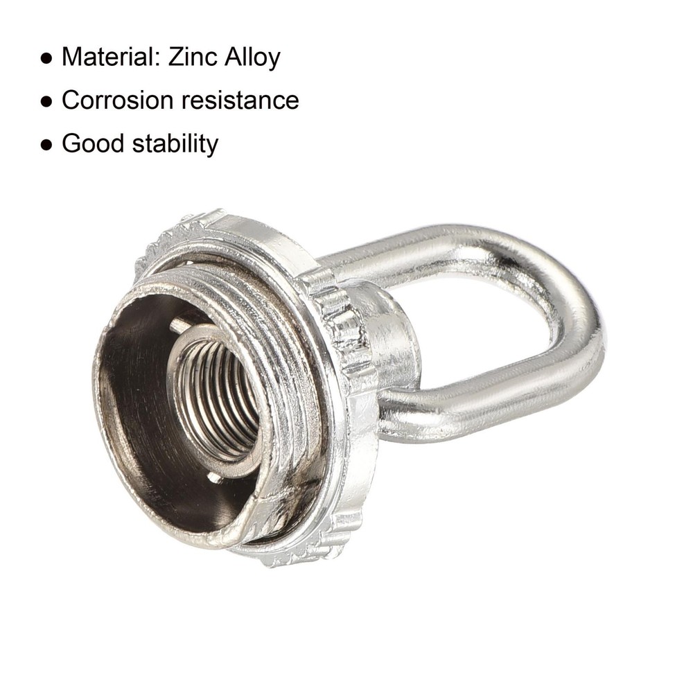 2pcs Eye Nut 25kg Max Load 30x44mm M10 Thread Ring Shape Female Loop Silver Tone