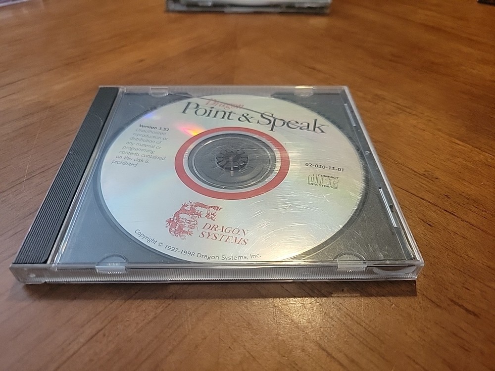 Dragon Point & Speak Version 3.01 Install CD Rom PC & Generic Case