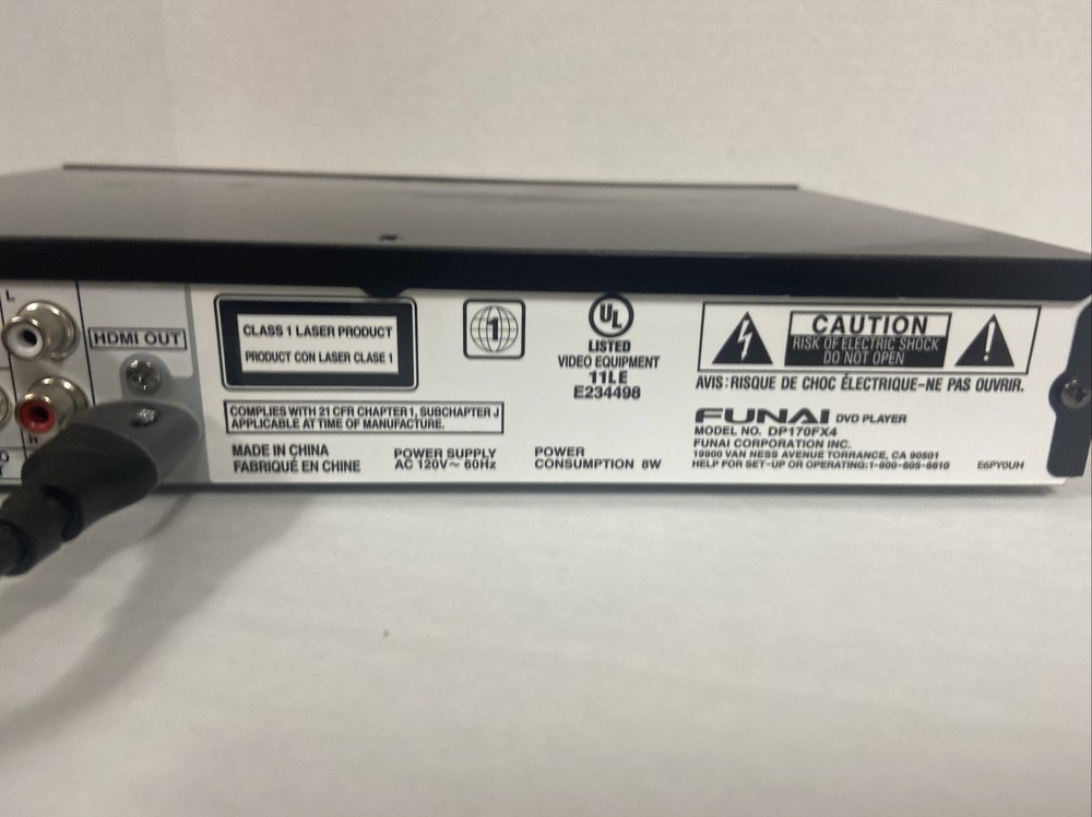 funai dvd model number dp170fx4