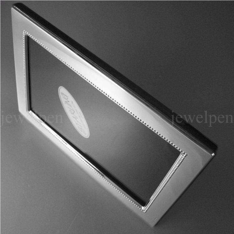 High Quality Smooth & Bead Edging Solid 925 Sterling Silver Photo Wooden Back