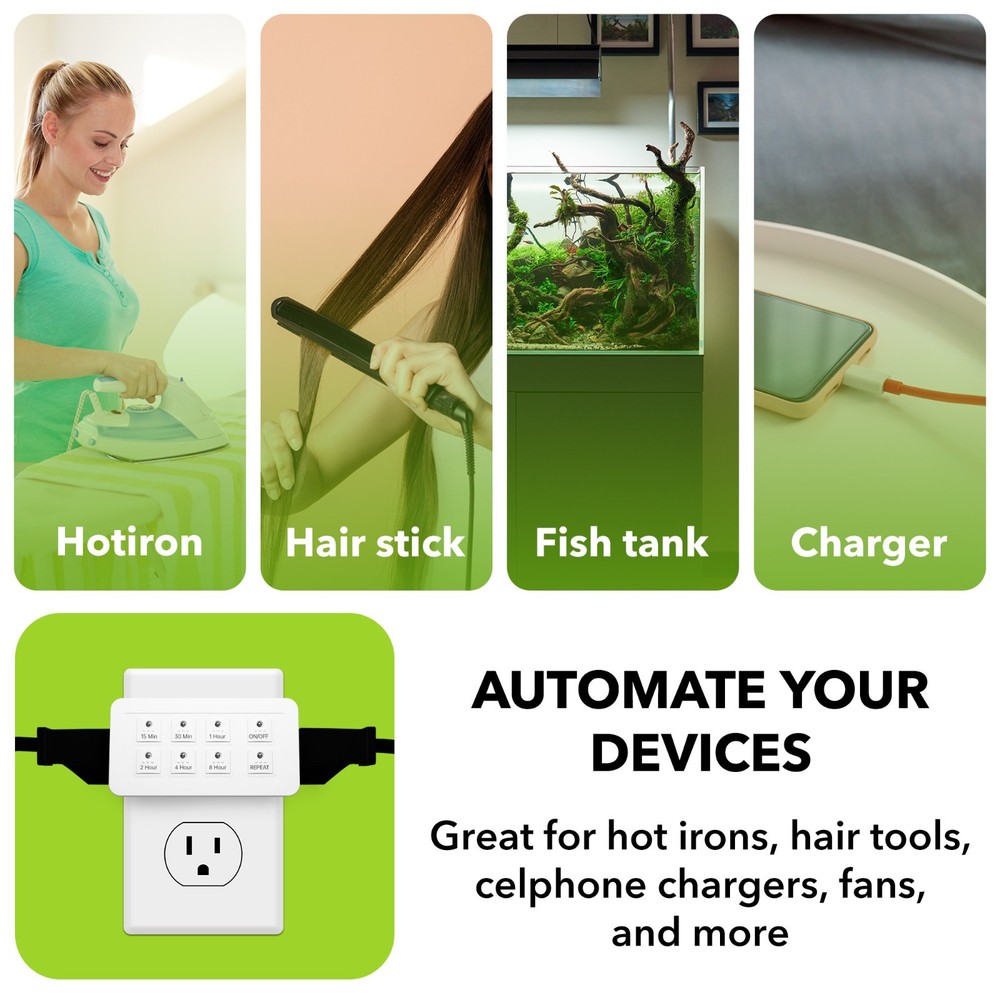 BN-LINK Indoor Countdown Timer with Repeat Function, 2-Outlets 15A/1875W