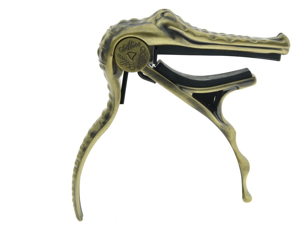 Bronze Guitar Capo Crocodile Shape Guitar Quick Release Trigger Key Clamp
