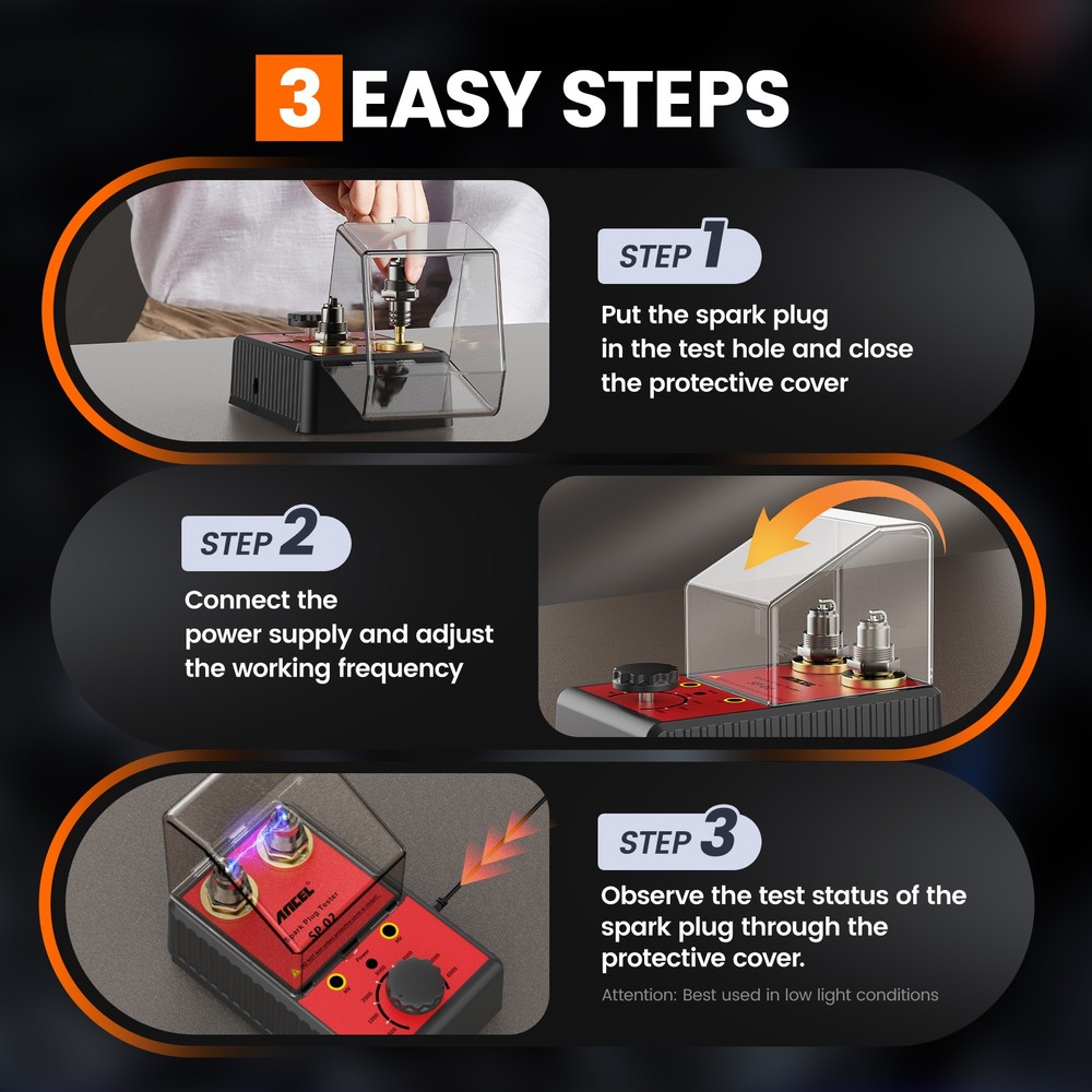 Spark Plug Tester Dual Hole Diagnostic Gasoline Car Ignition Analyzer Test Tool