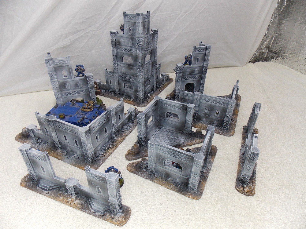 WARGAMING TERRAIN PAINTED, MEGA BUNDLE SET OF 9 PIECES