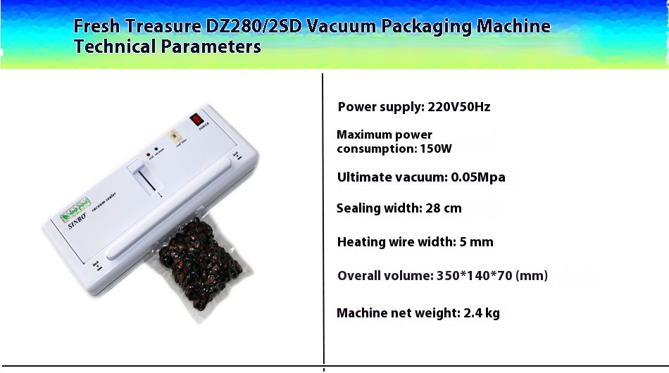 Flat Bag Vacuum Packaging Machine Sealer Vacuum Machine Pumping Glossy Surface