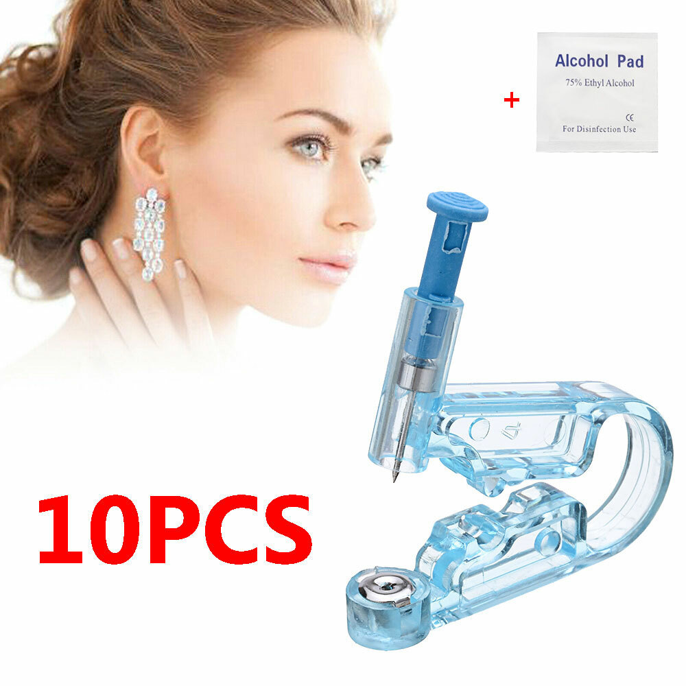 10Pcs Disposable Ear Studs Piercing Gun Ear Stud Unit Piercer Tool Kit