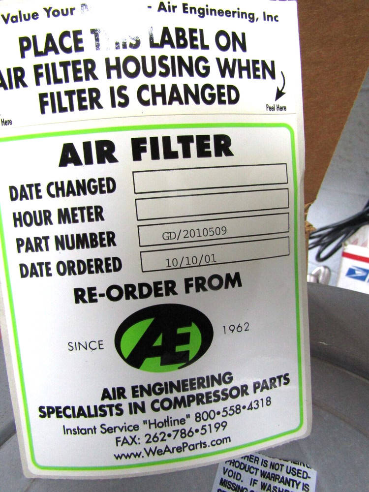 ✌ NEW GARDNER DENVER REPLACEMENT AIR INTAKE FILTER ELEMENT 2010509