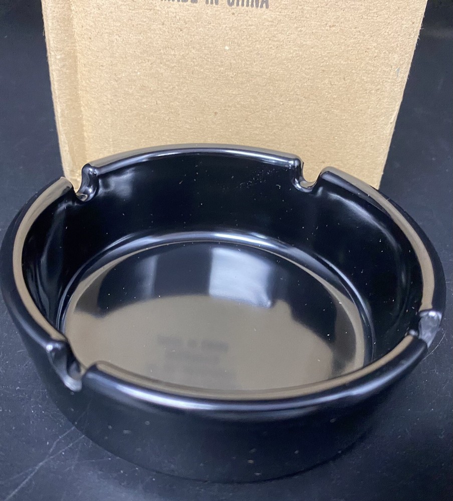HORECA BLACK ASHTRAY 6 PACK PLASTIC NON-BRANDED
