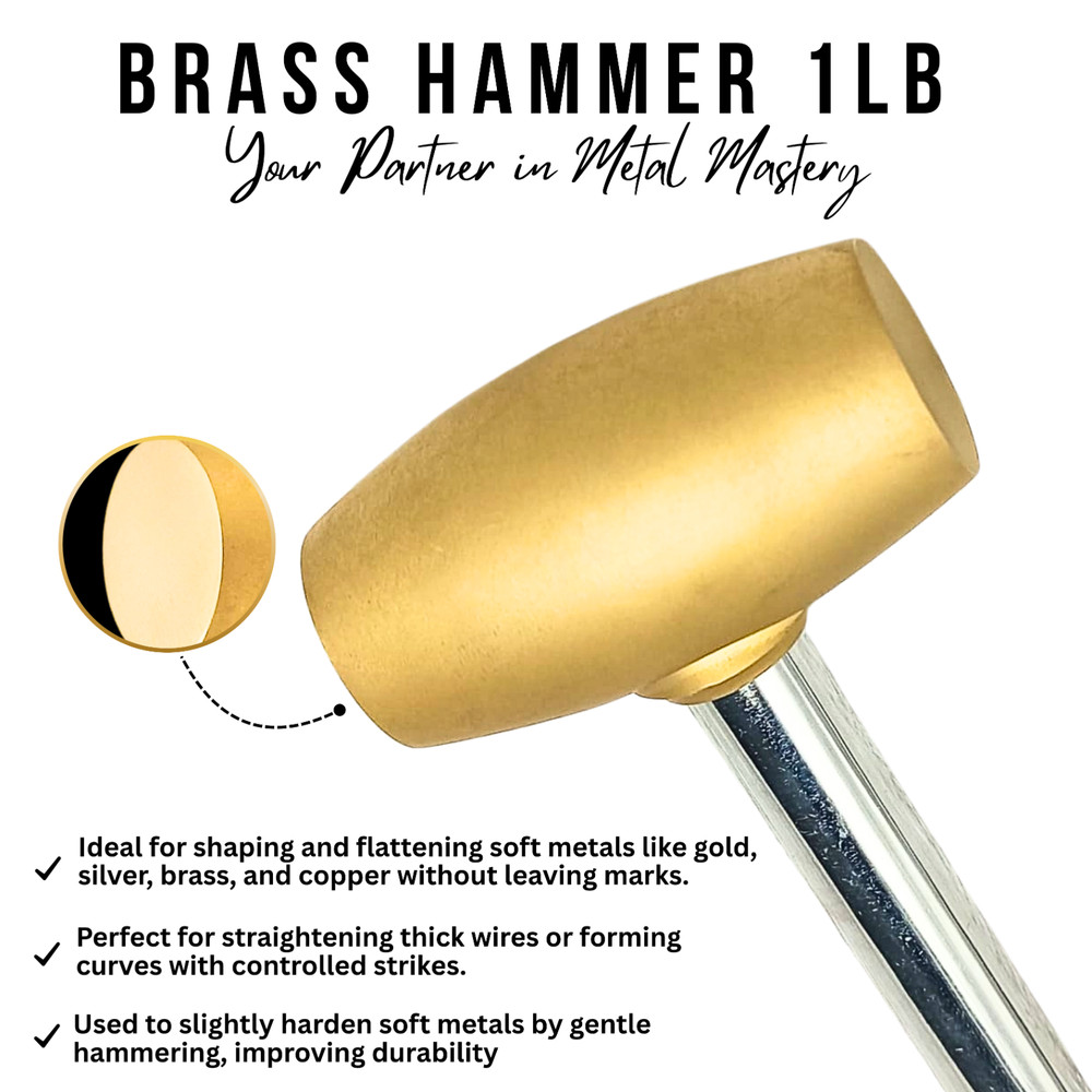 Brass Hammer 1LB - Non Marring Striking Mallet
