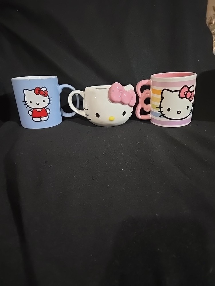 3 Sanrio Hello Kitty Ceramic Mugs