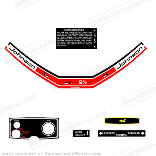 Fits Johnson 1973 9.5hp Decals