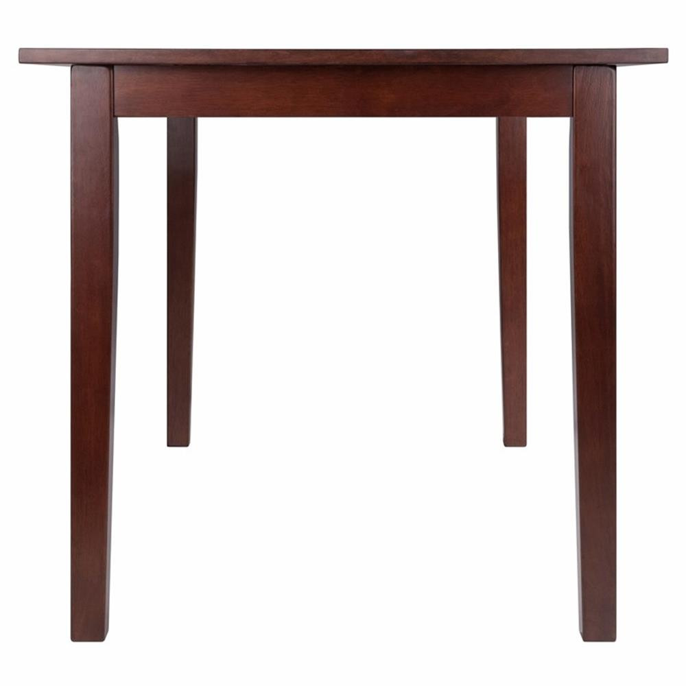 Winsome Perrone 3-Piece 48" Transitional Solid Wood Dining Set in Walnut