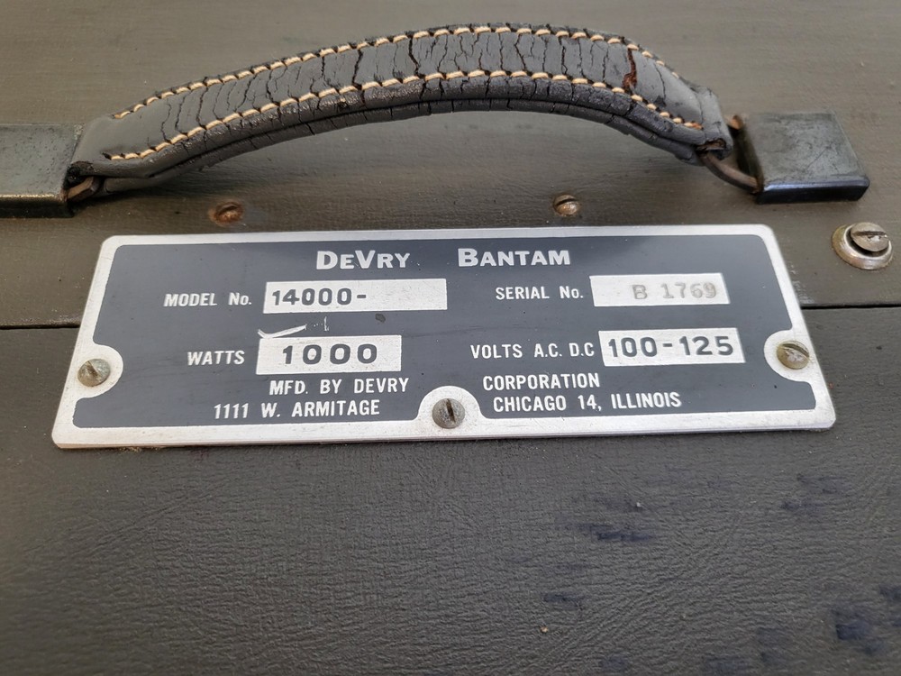 DeVry Bantom 16mm Projector w/ Tube Sound Amplifier - Powers On Nice Condition!