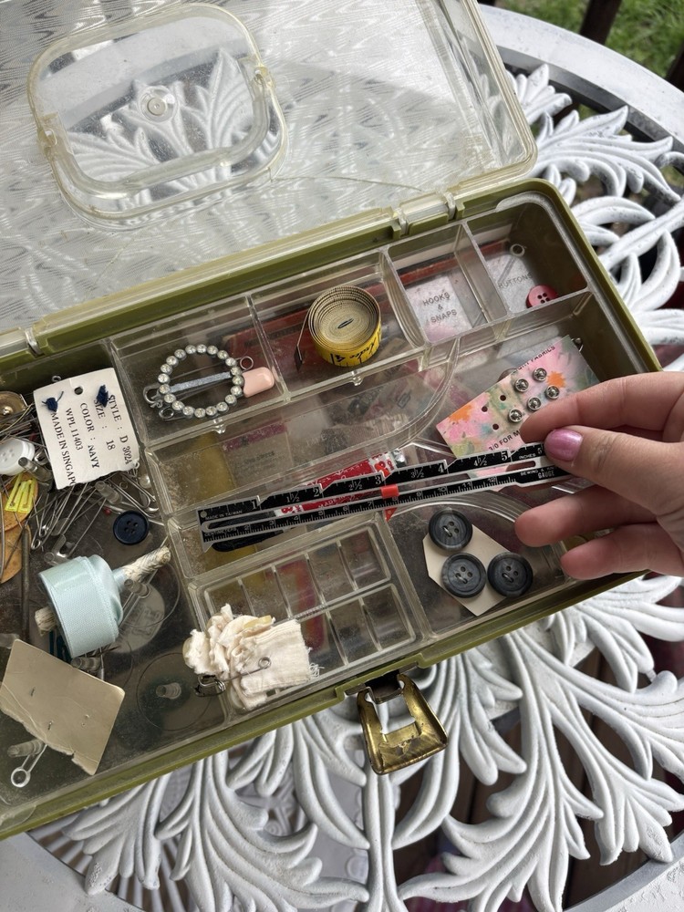 Vintage Sewing Box And Contents