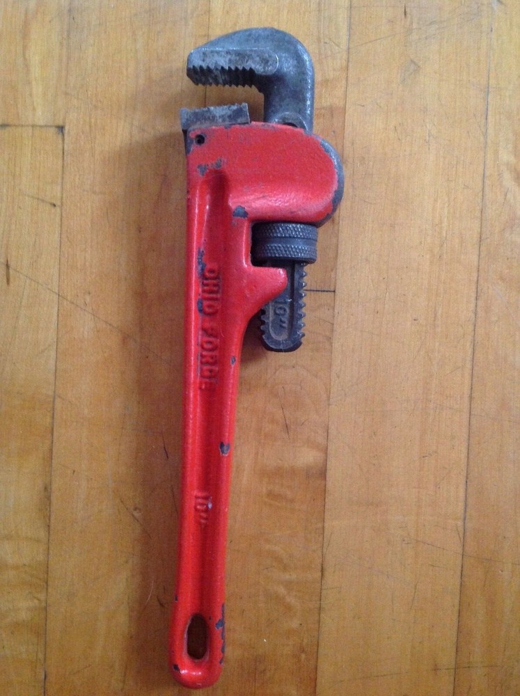OHIO FORGE 10" PLUMBERS TOOL MONKEY WRENCH PIPE GRIPPER  + TECH SPEC