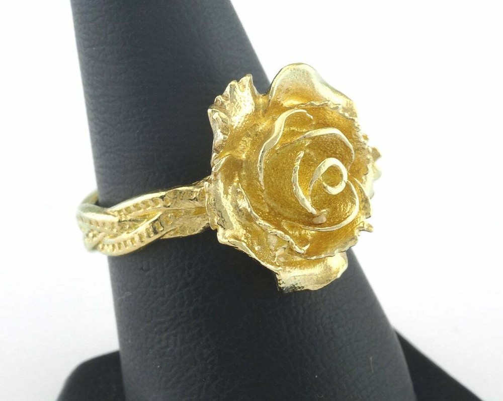 Rose Adjustable Ring Raw brass (17mm 7US inner size - Adjustable ) OZ3247
