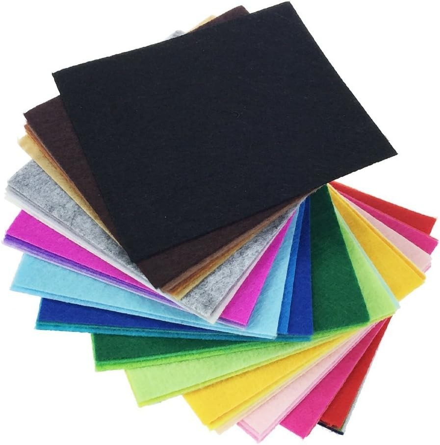 Durable 1mm Thick Felt Fabric Sheets - 42 Assorted Colors for Crafters