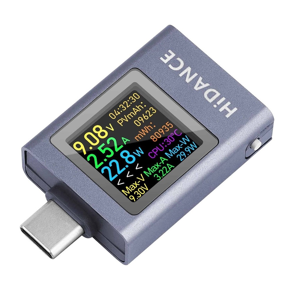 USB C Energy Capacity Tester HD Screen Offline Data Storage Wide Compatibility