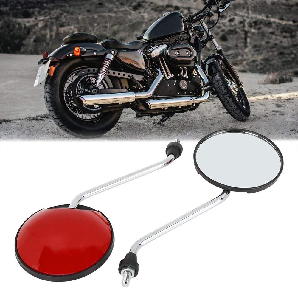Universal Pair Red Motorcycle Mirror Rear Side Mirror