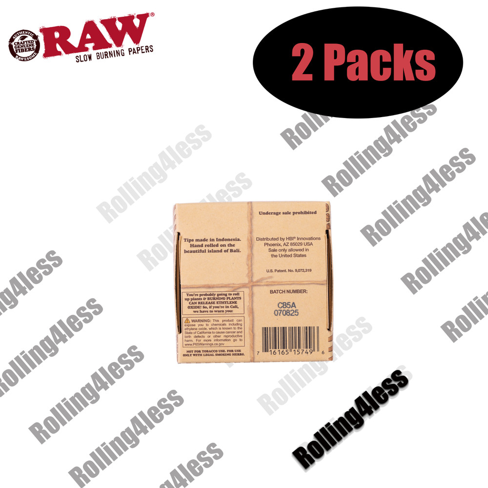 RAW PRE-ROLLED PERFECTO CONE TIPS - 100 COUNT (2 Boxes 200 Total)