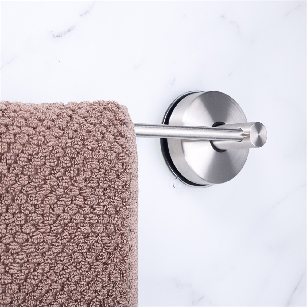 1pc Suction Towel Single Rail Bar Shower Bath Sponge Robe Kitchen Tool 21.65in