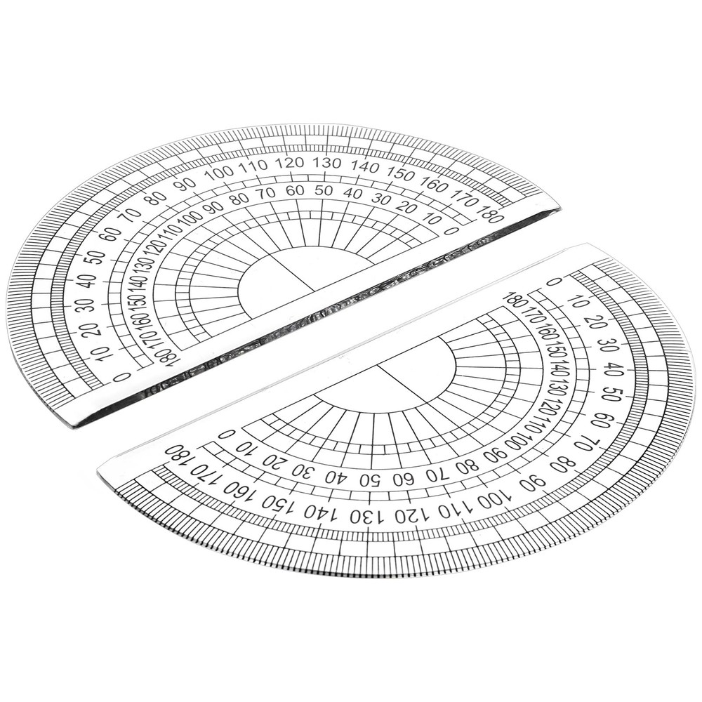 Plastic Math Protractors 100-Pack 4-Inch 180 Degrees Clear for Students