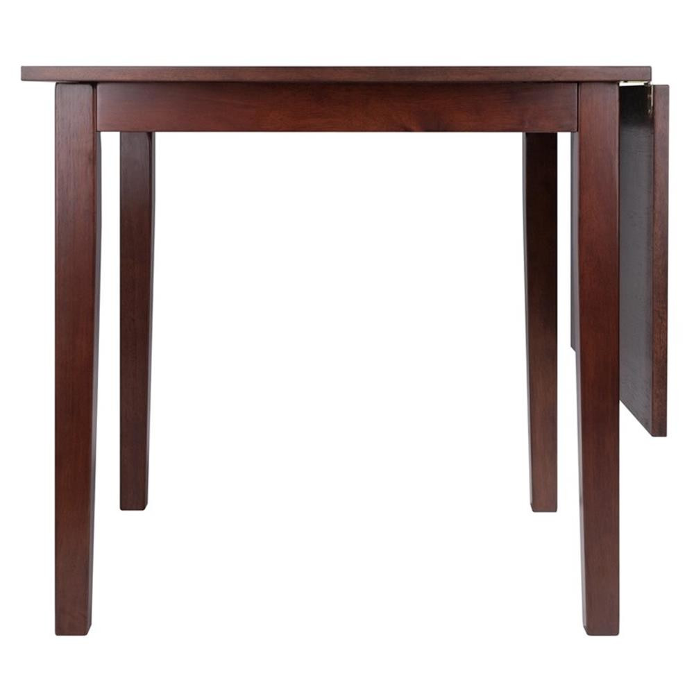 Winsome Perrone 3-Piece 48" Transitional Solid Wood Dining Set in Walnut