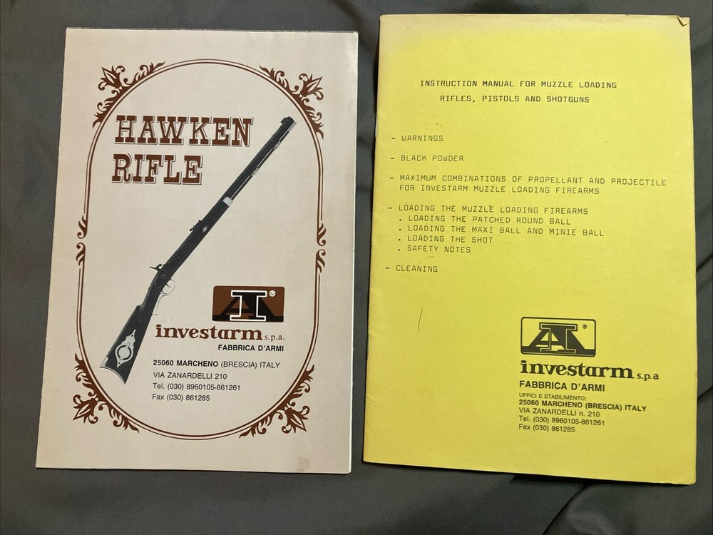 Hawken Rifle Manual, Muzzleloader, Black Powder Long Gun