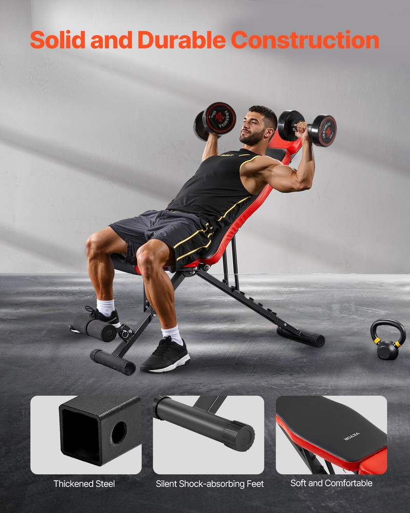 Weight Bench Sit up Bench for Home Gym Strength Training Adjustable Foldable