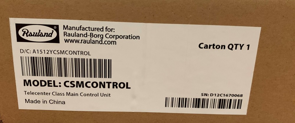 New Rauland-Borg CSMCONTROL Telecenter Class Main Control Unit